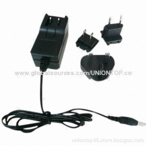 Interchangeable plug power adapter, 5, 1, 12, 1, 24, 0.63, 24, 0.75 and 12V, 3A